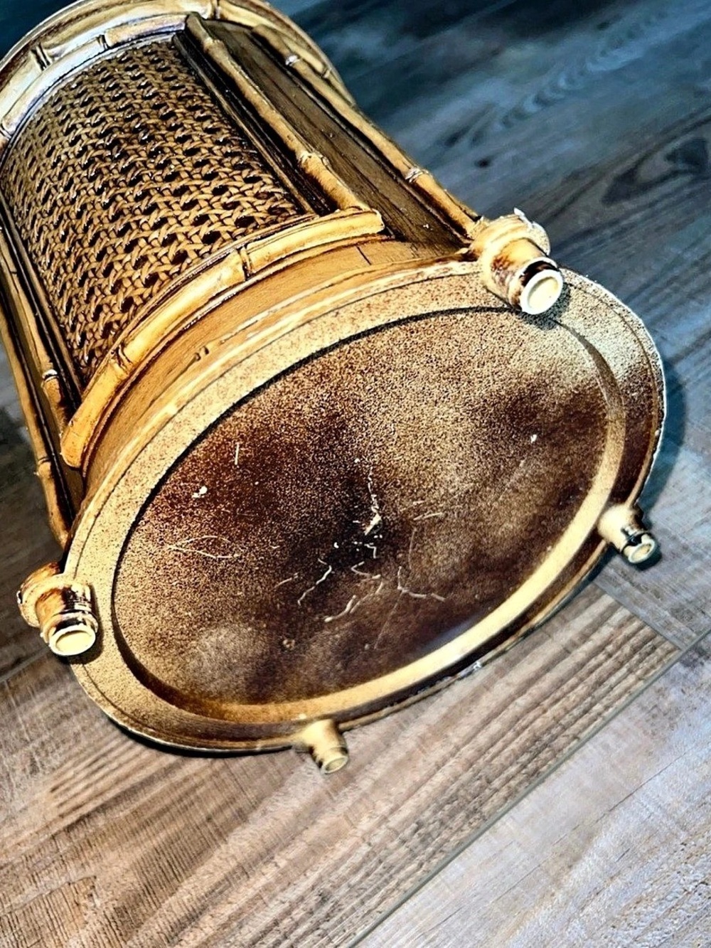 MCM Gold & Brown Decorative Ice Bucket Lidded Container - Picture 7 of 7